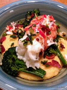 Lobster Tail with Polenta and Broccolini